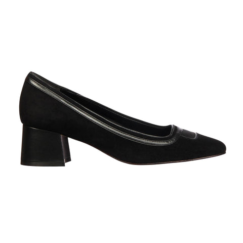Scarpin Greta Camurça Preto