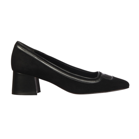 Scarpin Greta Camurça Preto