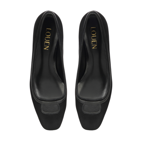 Scarpin Greta Camurça Preto