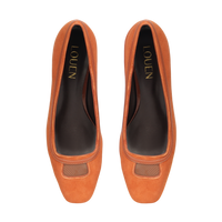 Scarpin Greta Camurça Mel