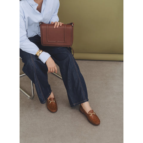 MOCASSIM MARGOT CROCO CAPUCCINO