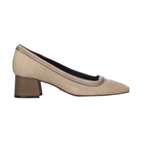 Scarpin Greta Camurça Kakhi