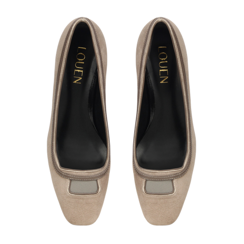 Scarpin Greta Camurça Kakhi