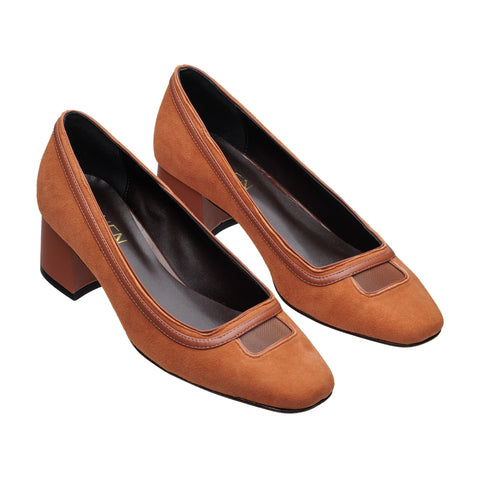 Scarpin Greta Camurça Terracota