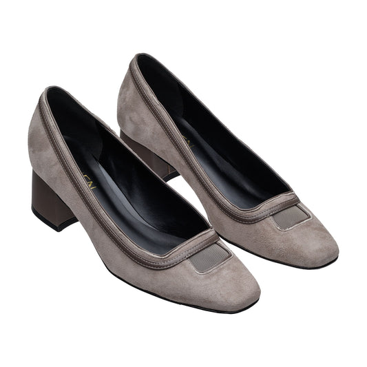 Scarpin Greta Camurça Kakhi