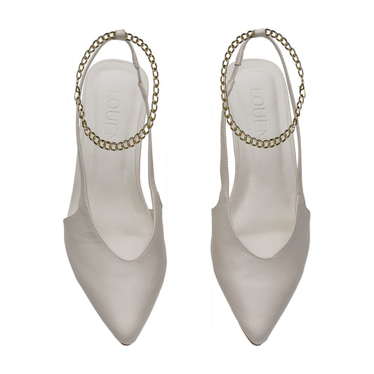 Scarpin Slingback Celine Crema