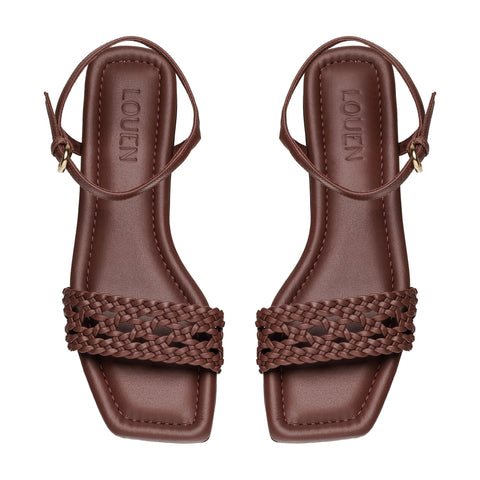 Sandália Rasteira Tresse Olivia Nutella