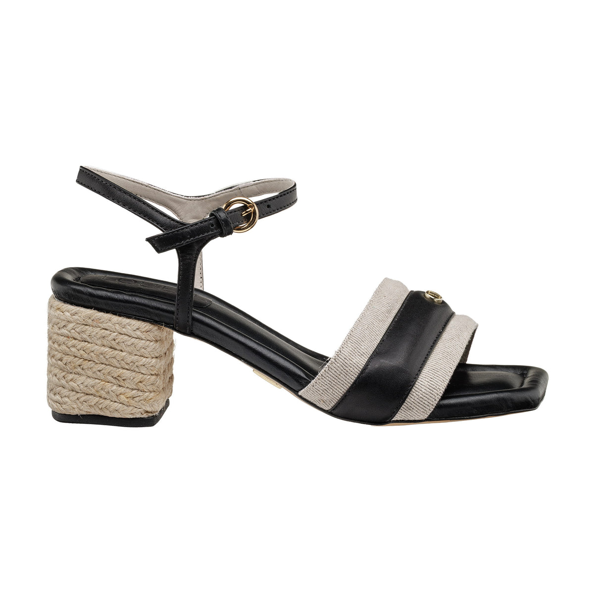 Sandália Aurora Linho Preta