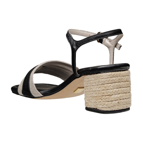 Sandália Aurora Linho Preta