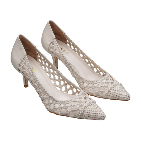 Scarpin Tresse Loreta Crema