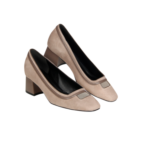 Scarpin Greta Camurça Kakhi