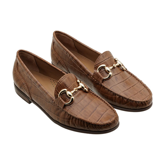 Mocassim Croco Marrom Capuccino Margot