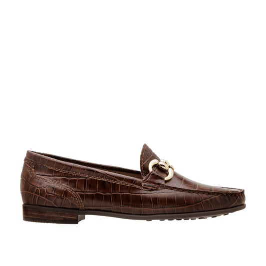 Mocassim Croco Marrom Nutella Margot