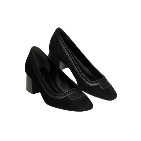 Scarpin Greta Camurça Preto