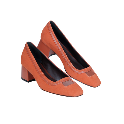 Scarpin Greta Camurça Terracota